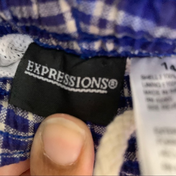 Expressions- Blue Plaid Shorts size 14 - Picture 7 of 8